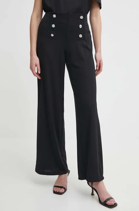 Nohavice Lauren Ralph Lauren dámske,čierna farba,rovné,vysoký pás,200807573