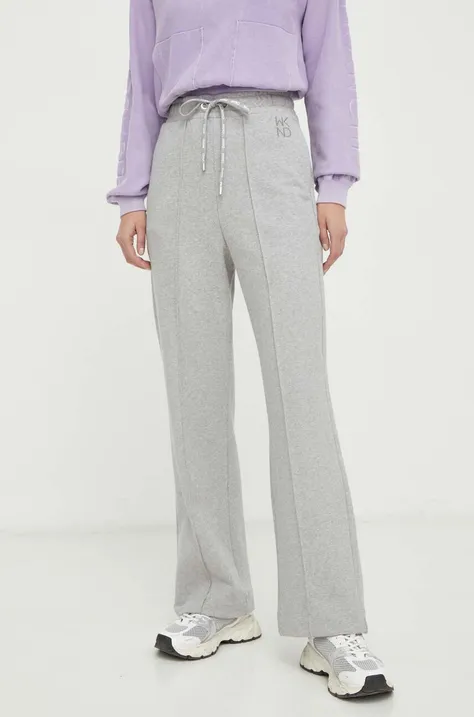 Weekend Max Mara spodnie dresowe bawełniane kolor szary gładkie
