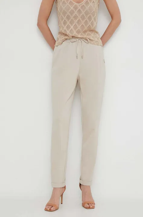 Спортивные штаны Liu Jo цвет бежевый с аппликацией