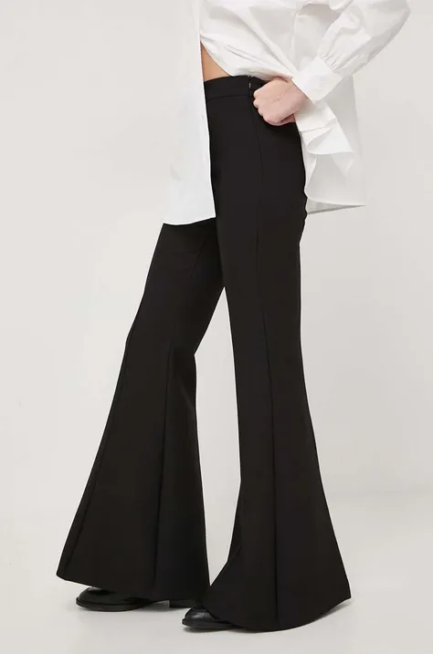 Kalhoty MAX&Co. dámské, černá barva, zvony, high waist, 2416131031200
