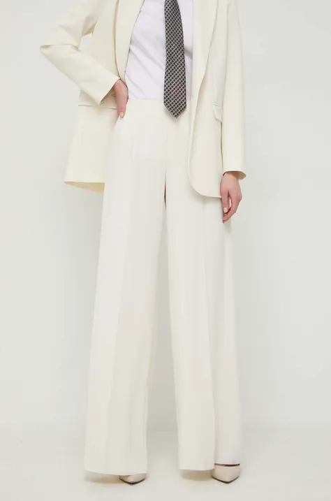 MAX&Co. pantaloni femei, culoarea alb, drept, high waist 2416130000000