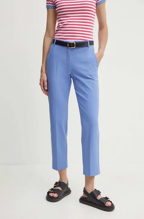 MAX&Co. spodnie damskie kolor niebieski fason cygaretki high waist 2416131082200