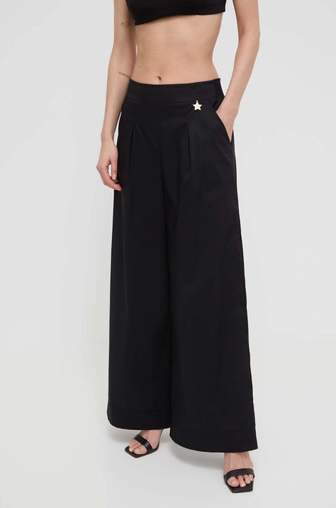 Liu Jo pantaloni femei, culoarea negru, lat, high waist