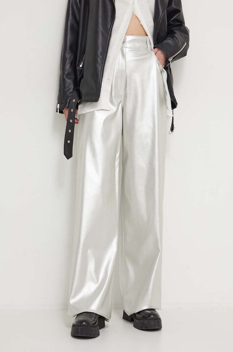 HUGO pantaloni donna colore argento