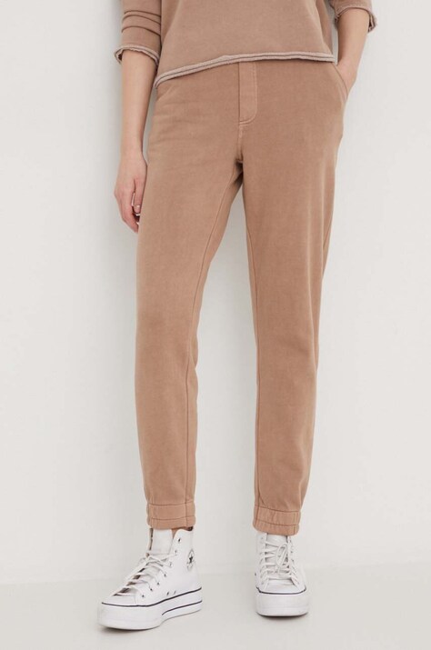 Roxy pantaloni de trening culoarea bej, uni ARJFB03119