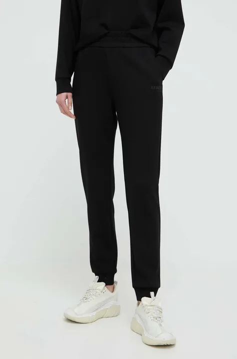 Armani Exchange spodnie dresowe kolor czarny gładkie 3DYP77 YJEPZ