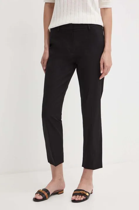 Kalhoty Weekend Max Mara dámské, černá barva, fason cargo, high waist, 2415131032600