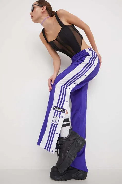 Спортивные штаны adidas Originals цвет фиолетовый с аппликацией