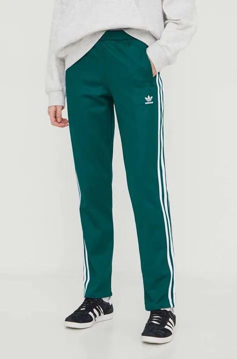 Спортивные штаны adidas Originals цвет зелёный с аппликацией