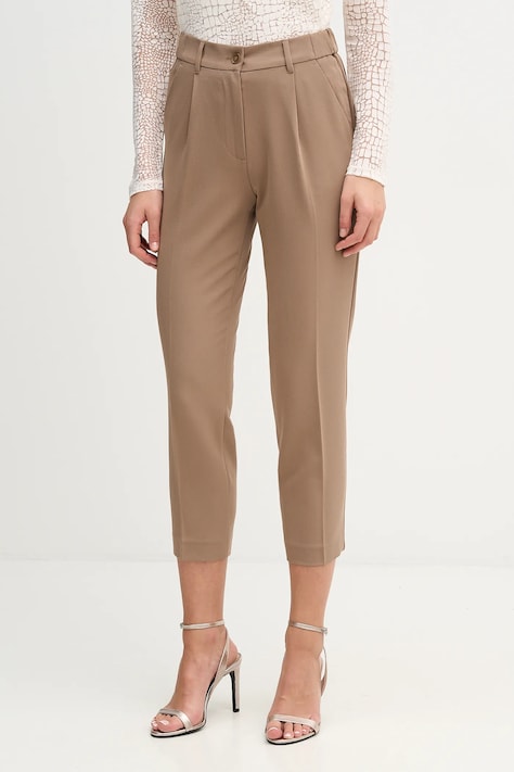 Nohavice Sisley čierna farba, rovný strih, vysoký pás