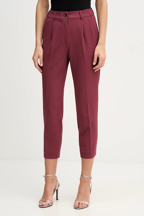 Nohavice Sisley čierna farba, rovný strih, vysoký pás