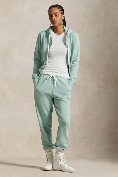 Bavlněné tepláky Polo Ralph Lauren zelená barva, 211935585