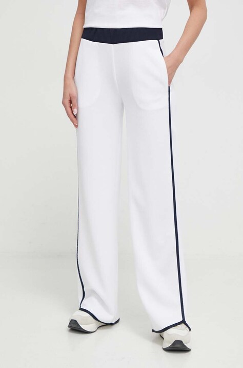Guess pantaloni de trening culoarea alb, neted