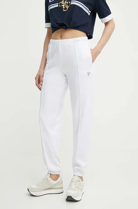 Спортивные штаны Guess SKYLAR цвет белый однотонные V4GB09 K8802