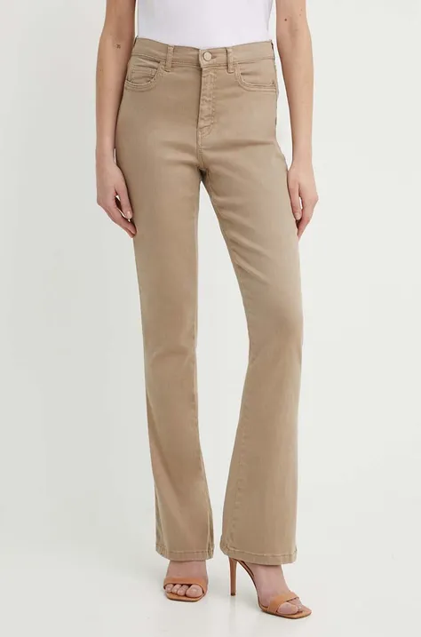 Kalhoty Marella dámské, béžová barva, přiléhavé, high waist, 2413131125200