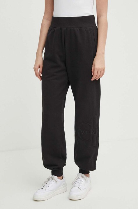 Спортивные штаны Calvin Klein Jeans цвет чёрный однотонные J20J223273