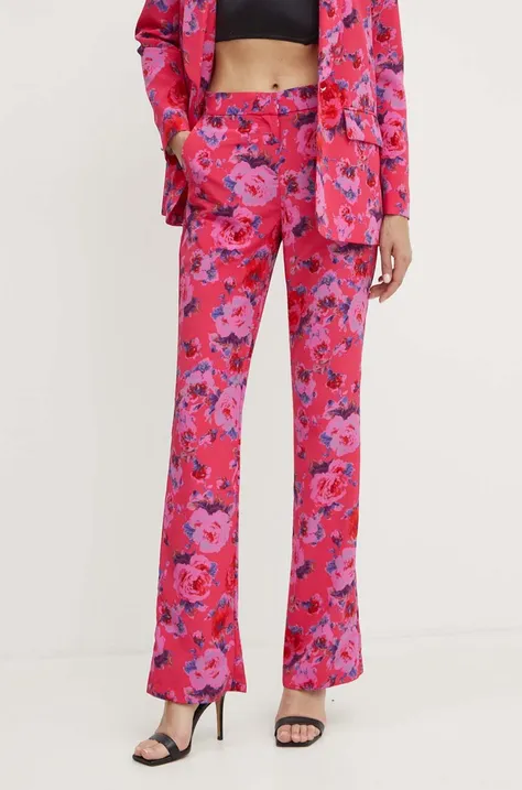 Morgan spodnie POLIN.F damskie kolor różowy proste high waist POLIN.F