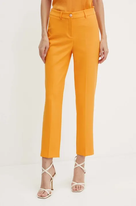 Morgan spodnie PRELI.F damskie kolor pomarańczowy dopasowane high waist PRELI.F