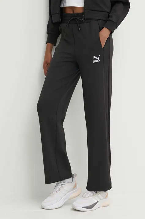 Спортен панталон Puma T7 High Waist Pant в черно с изчистен дизайн 624212
