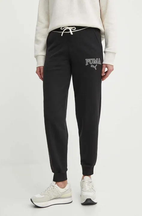 Спортивні штани Puma SQUAD колір чорний з принтом 677901