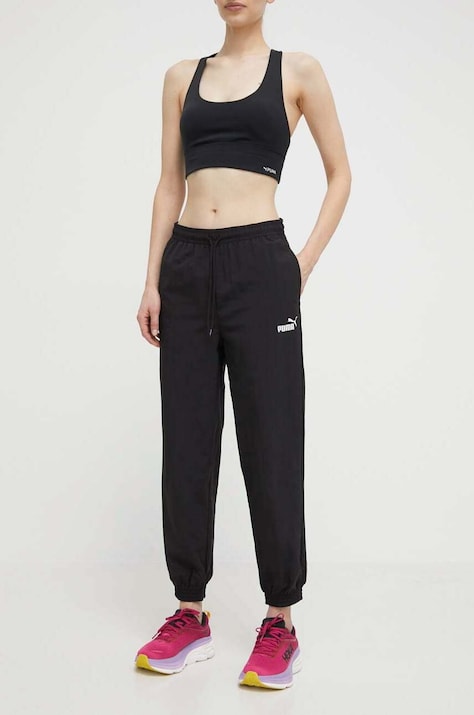 Puma pantaloni de trening culoarea negru, neted, 680406