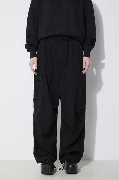 Штани Carhartt WIP Jet Cargo Pant жіночі колір чорний фасон cargo висока посадка I032260.8902