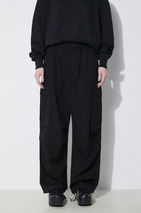 Панталон Carhartt WIP Jet Cargo Pant в черно с кройка тип карго, с висока талия I032260.8902