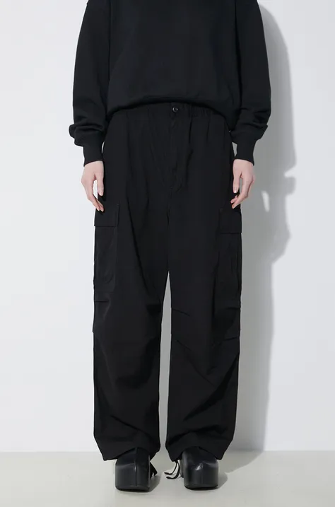 Carhartt WIP pantaloni Jet Cargo Pant femei, culoarea negru, fason cargo, high waist, I032260.8902