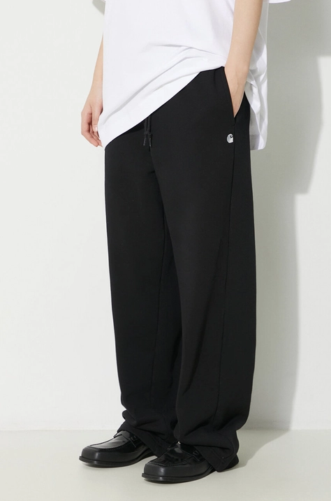 Carhartt WIP pantaloni de trening din bumbac Casey Sweat Pant culoarea negru, uni, I032641.0M4XX