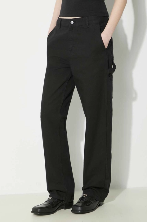 Βαμβακερό παντελόνι Carhartt WIP Pierce Pant Straight χρώμα: μαύρο, I032966.8902