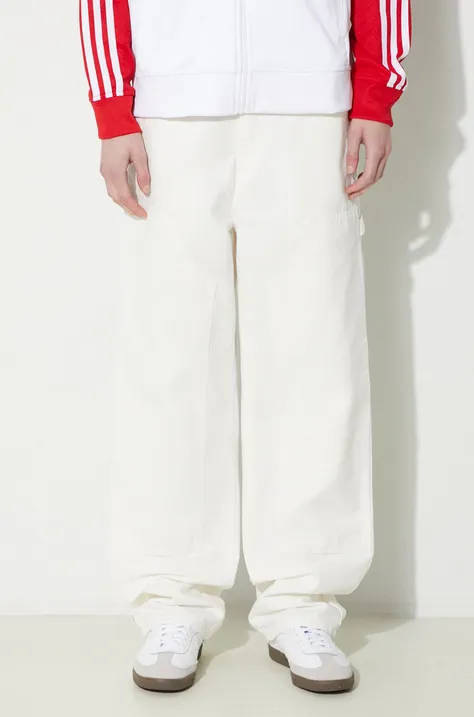 Бавовняні штани Carhartt WIP Pierce Double Knee Pant колір бежевий прямі висока посадка I033139.D602