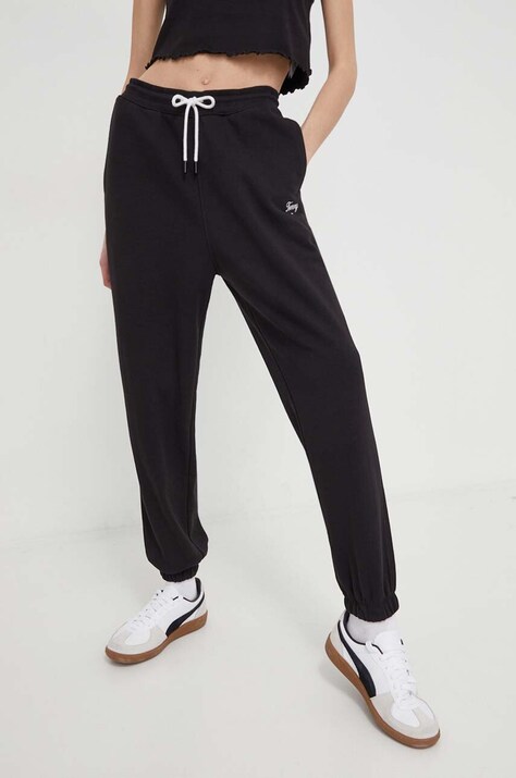 Бавовняні спортивні штани Tommy Jeans колір чорний однотонні
