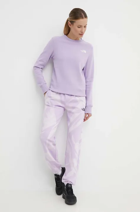 Спортивные штаны The North Face цвет фиолетовый с узором NF0A881EUI61