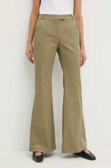 MAX&Co. pantaloni femei, culoarea verde, evazati, medium waist, 2416131014200