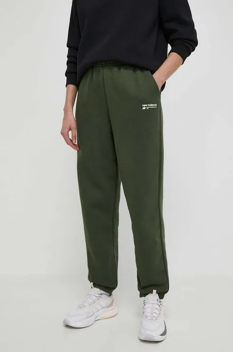 Спортивні штани New Balance колір зелений однотонні WP33513KOU