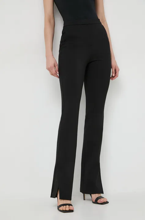 Штани Karl Lagerfeld жіночі колір чорний пряме висока посадка