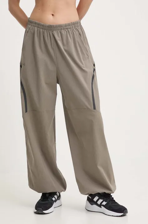 Tréninkové kalhoty Under Armour Unstoppable hnědá barva, široké, high waist
