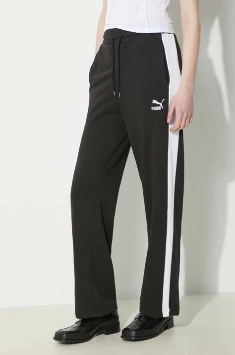 Спортен панталон Puma ICONIC T7 в черно с десен 625411