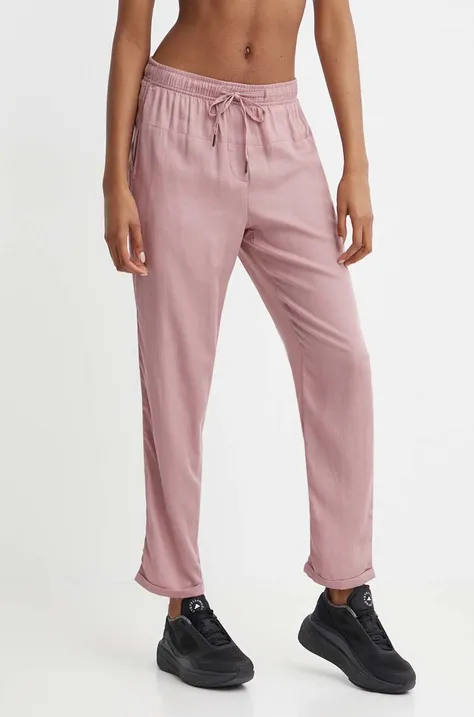 Kalhoty Picture Chimany dámské, růžová barva, jednoduché, high waist, WJS012