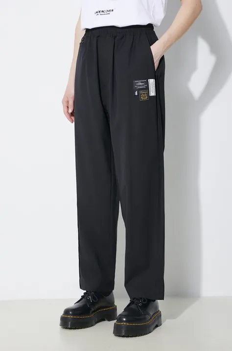 Vlněné kalhoty Undercover Pants černá barva, široké, high waist, UC1D1501.3