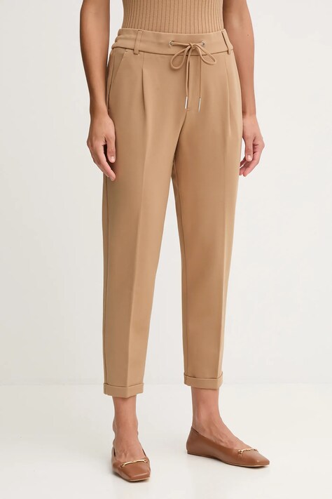 United Colors of Benetton spodnie damskie kolor zielony proste high waist 4DI4DF00J