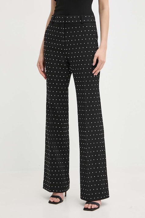 MICHAEL Michael Kors nadrág női, fekete, magas derekú testhezálló