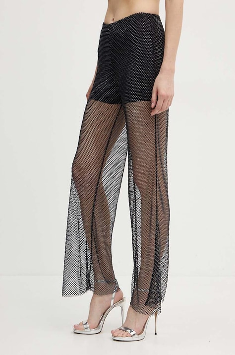 Custommade pantaloni Petra femei, culoarea negru, drept, high waist, 999111113