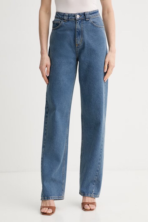 La Mania spodnie dresowe damskie TWIST niebieskie high waist TWIST