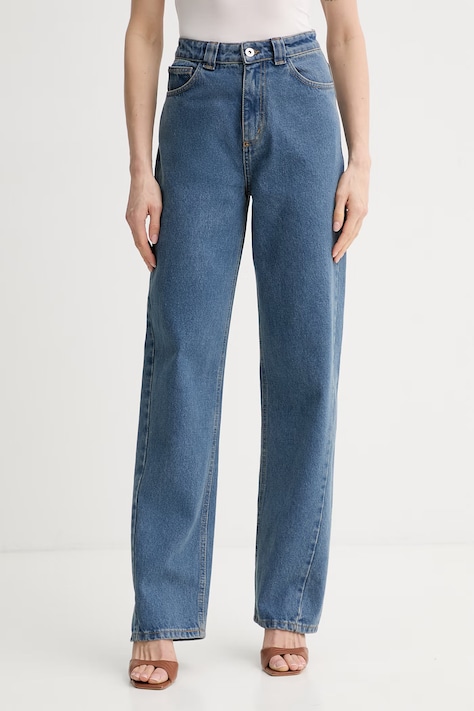 La Mania spodnie dresowe damskie TWIST niebieskie high waist TWIST