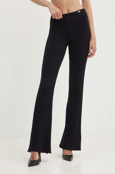 Moschino Jeans legginsy damskie kolor czarny gładkie 0383.3707