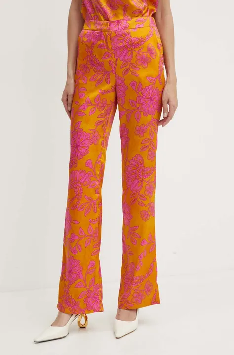 Morgan spodnie PMING.F damskie kolor pomarańczowy proste high waist PMING.F