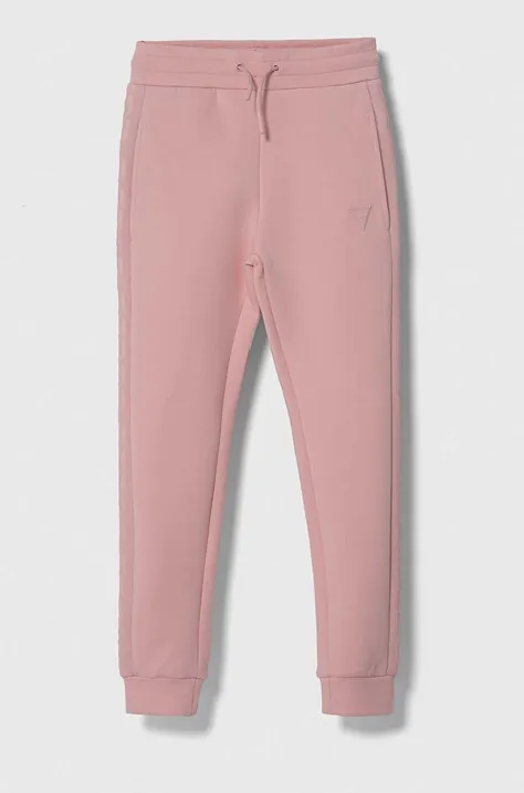 Детские спортивные штаны Guess цвет розовый однотонные