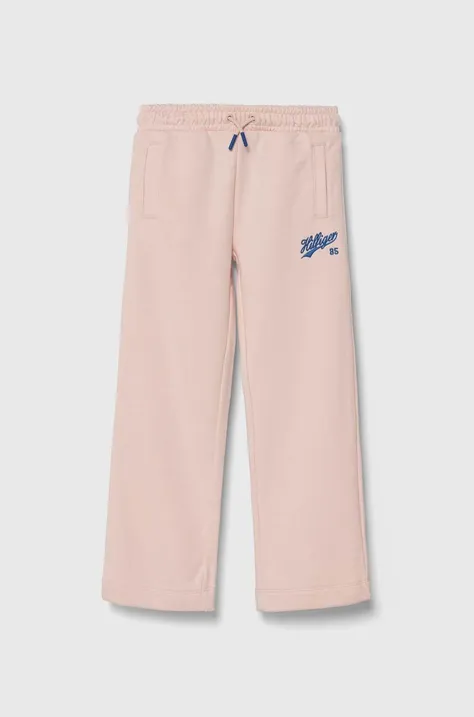 Tommy Hilfiger pantaloni de trening culoarea roz, cu imprimeu
