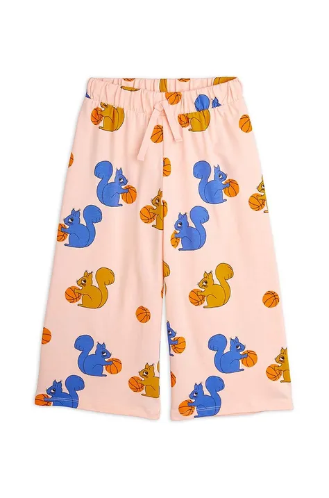 Dječje pamučne hlače Mini Rodini Squirrels boja: ružičasta, s uzorkom